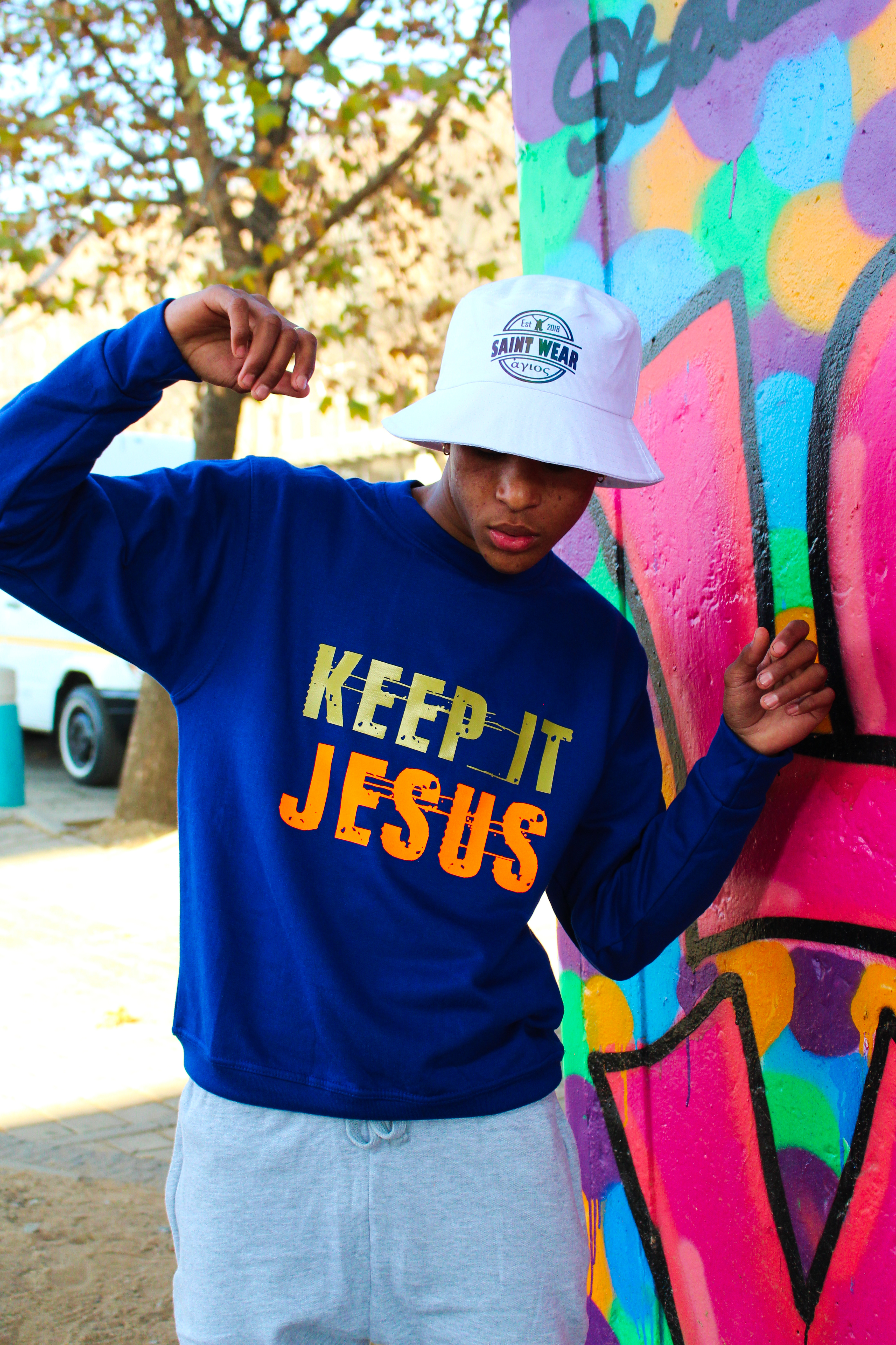 Urban fashion with bold patterns and colors